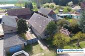 Blick aus der Luft - 4 Zimmer Bauernhaus, Landhaus zum Kaufen in Wusterhausen Lögow