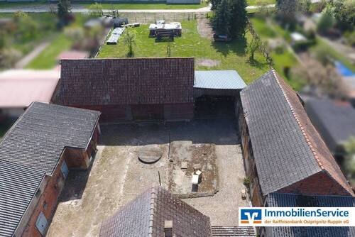 Blick aus der Luft - 4 Zimmer Bauernhaus, Landhaus in Wusterhausen Lögow