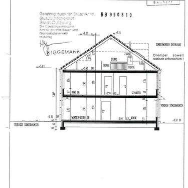 Gebäudeansicht mit Maße - 