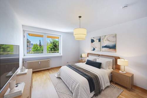 Schlafzimmer (visualisiert) - 2 Zimmer Etagenwohnung zum Kaufen in Germering