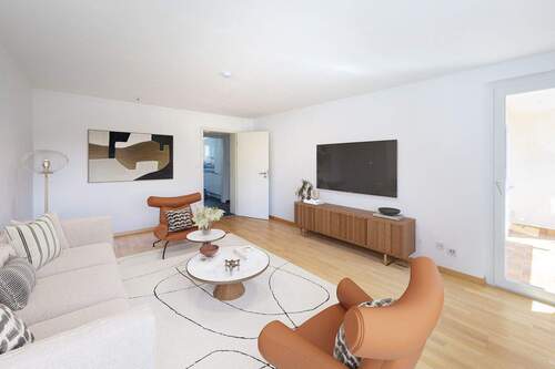 Wohnzimmer (visualisiert) (2) - 2 Zimmer Etagenwohnung in Germering