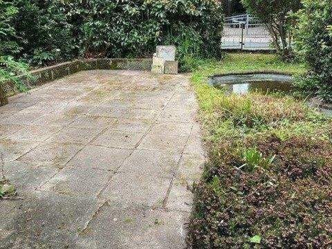 Terrasse im grünen Hausgarten - 