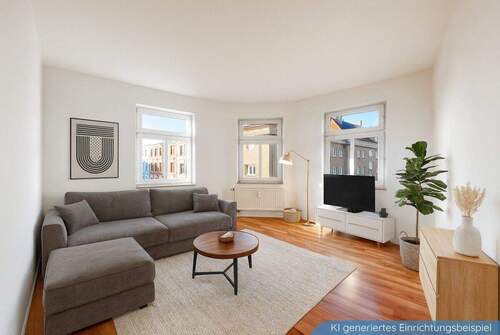 Digitales Einrichtungsbeispiel - 2 Zimmer Etagenwohnung in Schwerin