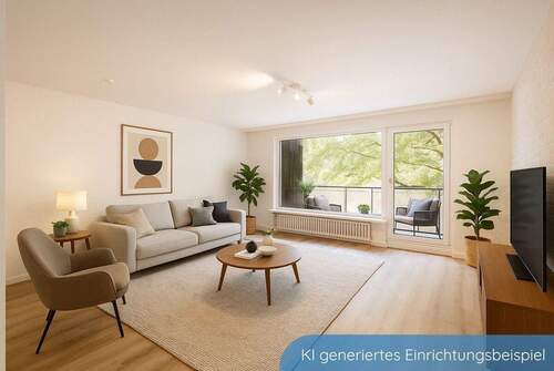 Wohnzimmer - 1 Zimmer Etagenwohnung zum Kaufen in Hamburg