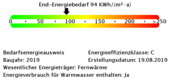 Energiebedarfswerte - Etagenwohnung mit 59,00 m&sup2; in Böblingen zur Miete