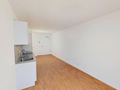 Muster III: Wohn- und Esszimmer mit offenem Küchenbereich - 2 Zimmer Etagenwohnung in Saarbrücken