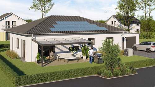 Ansicht Süd-West - 4 Zimmer Bungalow in Irchenrieth