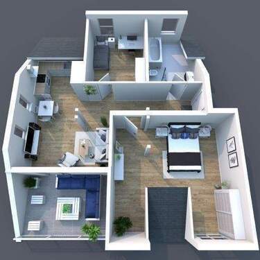 3D Aufplanung der Wohnung - 