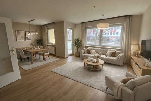 Wohn- Essbereich_virtuell möbliert - 2 Zimmer Etagenwohnung zur Miete in Bad Reichenhall