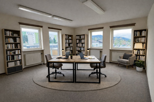 Büroraum_virtuell möbliert - Büro in Ainring