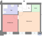 Grundriss - 2 Zimmer Etagenwohnung zur Miete in Zittau