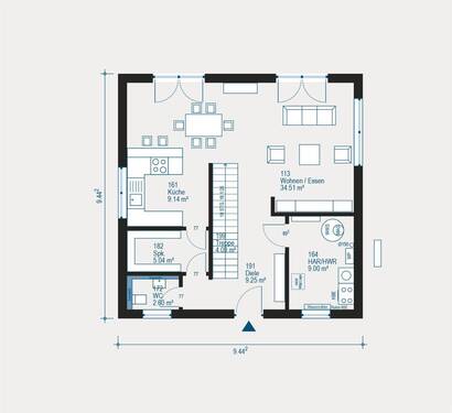 Perfekt durchdachte Raumaufteilung - 
