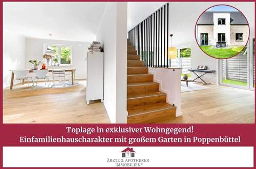 Ärzte & Apotheker Immobilien - Toplage in exklusiver Wohngegend! Einfamilienhauscharakter mit großem Garten in Poppenbüttel!