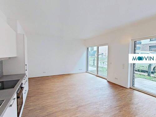 Ansicht II: Wohn- und Esszimmer mit offenem Küchenbereich - 3 Zimmer Etagenwohnung in Saarbrücken