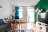 Wohnzimmer Blickrichtung Balkon - Cotta - schön geschnittene 2-Zimmer-Wohnung mit Westbalkon