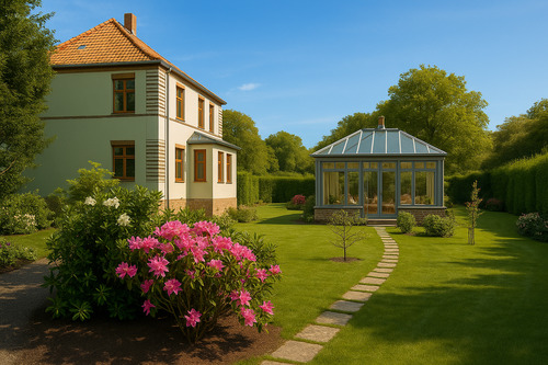 Visualisierung_Haupthaus_Gewächshaus - 8 Zimmer Einfamilienhaus zum Kaufen in Wunstorf