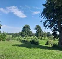 Baugrundstück mit weitem Blick über eine Wiese in Hakenberg - Fehrbellin