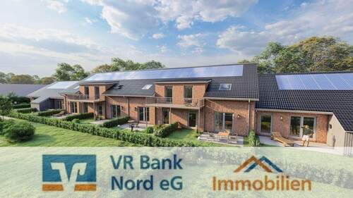 Visualisierung - Grünes Quartier Klixbüll: Verkauf einer hochwertigen 2-Zi.Reihenhausmittelscheibe in KfW-40-Standard