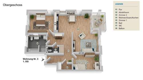 1. Obergeschoss Wohnung Nr. 3 - 