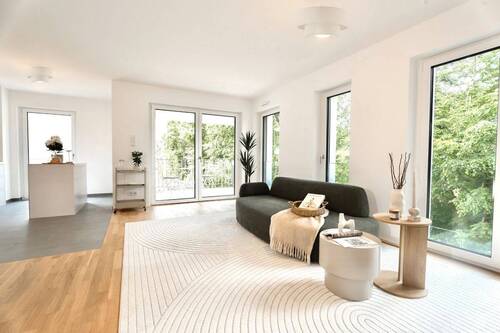 Wohnbereich - Ideal für die kleine Familie! Großzügige 3-Zimmer-Neubauwohnung in der Waldstadt