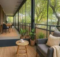 Charmante sanierte 3-Zimmer-Wohnung Möbliert 2x Terrassen + Wintergarten - Düsseldorf Grafenberg