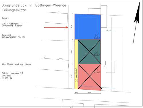 Lageplan - Seltene Gelegenheit - Baugrundstück in Göttingen Weende
