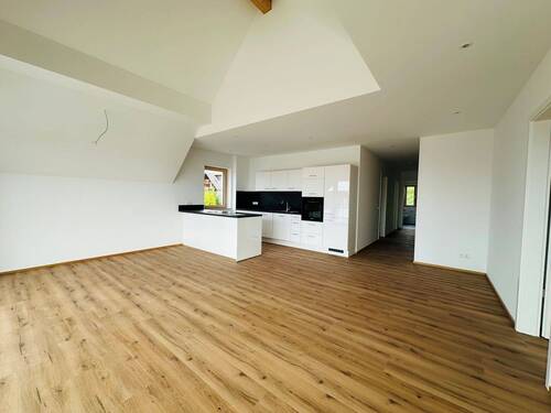 Wohn-Esszimmer mit Einbauküche - 4 Zimmer Etagenwohnung zur Miete in Hagnau am Bodensee