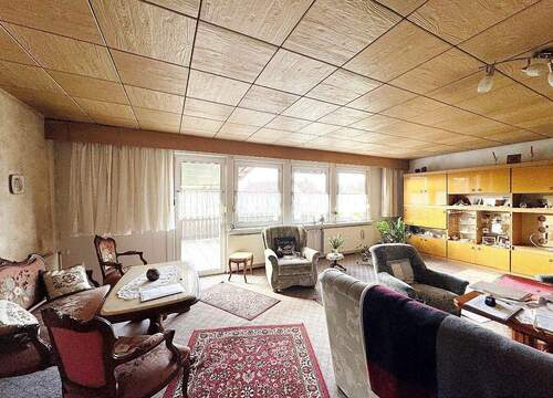 Das Wohnzimmer mit Terrassenzugang - 