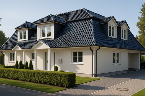 Ansicht - Projekt in Kleinmachnow - Elegante Doppelhaushälfte auf Grundstück mit Waldblick