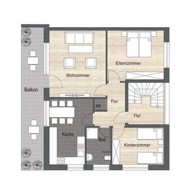 Obergeschoss-Wohnung - 
