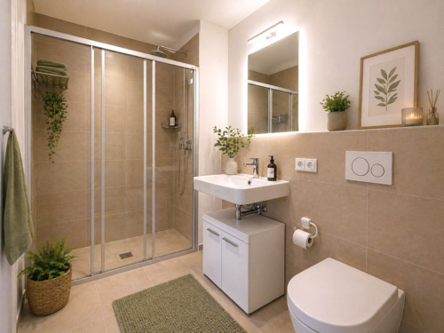 Großes Bad mit Walkin Dusche - 