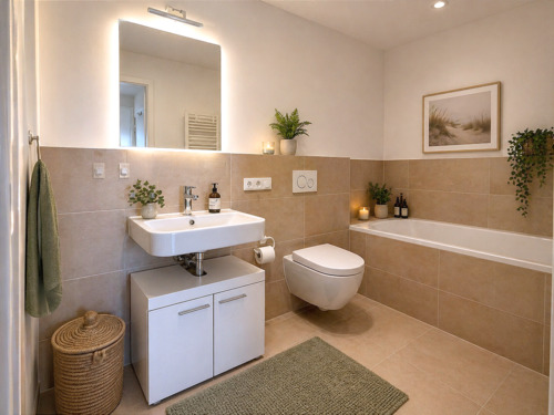 Großes Bad mit Wanne - 