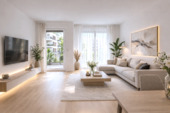 Wohnzimmer - Etagenwohnung mit 85,00 m&sup2; in München zum Kaufen