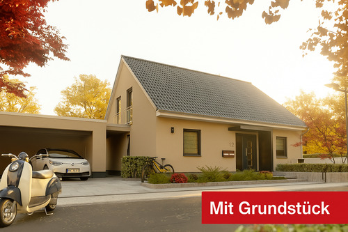 Modern Haus mit Herbstatmosphäre (1) - Leben in Eschede: Komplett mit Grundstück und Komforthaus.