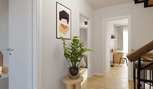 Heller und freundlicher Flur im Obergeschoss - 