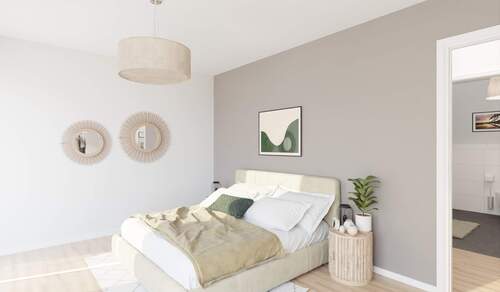 Helles und komfortables Schlafzimmer - 