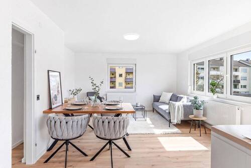 offenes Wohn- und Esszimmer - Etagenwohnung mit 72,80 m&sup2; in Aalen zum Kaufen
