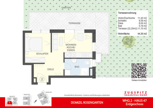 WHG-2_2D Grundriss - DOMIZIL ROSENGARTEN -2 Zi MIT FERIENWOHNUNG NUTZUNG -WHG02