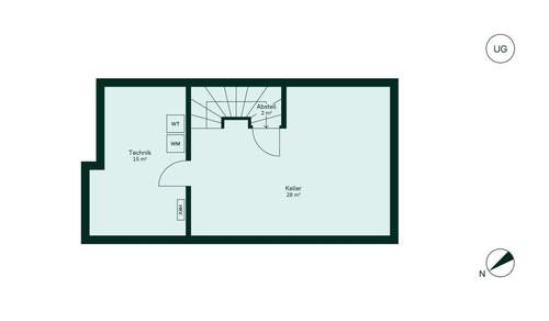 Hier gibt es genug Stauraum im Untergeschoss - 