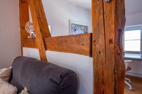 Fachwerkdetail im Obergeschoss - 