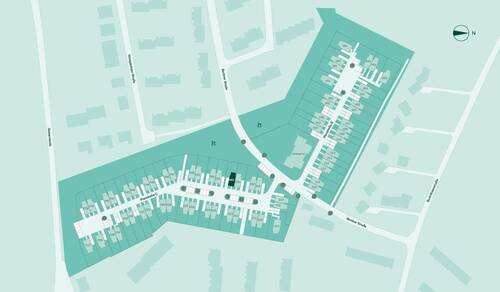 Lage des Doppelhauses im Neubauprojekt Heidegärten - 
