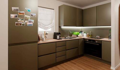 Die offene Wohnküche lädt zum gemeinsamen Kochen ein - Kompakt, bezahlbar und bezugsfertig ausgestattetes Reihenhaus