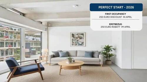 Bild 1 - Mietrabatt - Erstbezug: 2-Zimmer Wohnung mit EBK & Balkon, 5 Min. zur U5