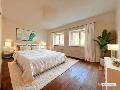Elternschlafzimmer (virtual staging) - 3 Zimmer Etagenwohnung in Giesenhausen