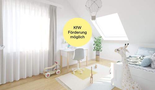 Visualisierung des Kinderzimmers im Doppelhaus_KfW - Willkommen in Ihrer neuen Doppelhaushälfte