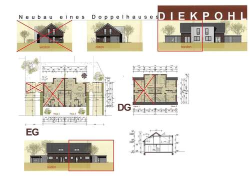 Originalpläne - Doppelhaushälfte mit 97,00 m&sup2; in Emsdetten zum Kaufen