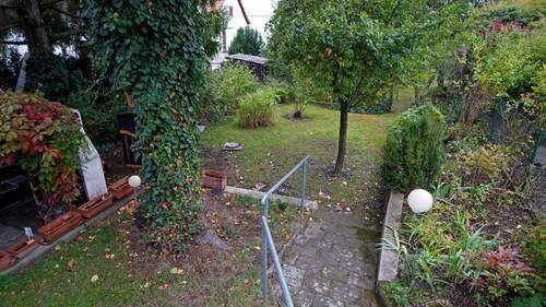 Überblick über die grüne Oase hinter dem Haus - 