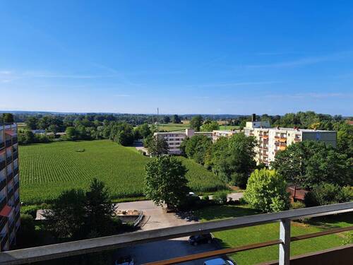 Aussicht vom Balkon - Charmantes Apartment in Bad Füssing mit Balkon und voller Einrichtung