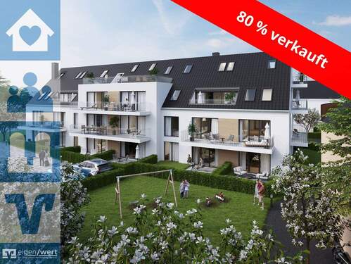 Visualisierung des Neubauprojekts Schlossblick Oberschleißheim - Stilvolle 3-Zimmer-Wohnung mit Westbalkon in Oberschleißheim