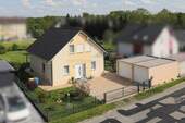 Luftansicht - Traumhaftes Einfamilienhaus mit Doppelgarage, großem Grundstück und Erdwärme in Limbach-Oberfrohna